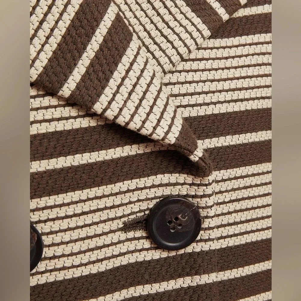 A.P.C. Double breasted tweed stripe fall jacket coat button blazer